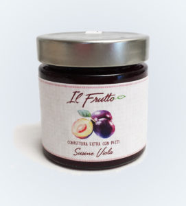 confettura extra di susine viola - vasetto anteriore - il frutto società agricola