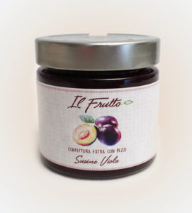confettura extra di susine viola - vasetto anteriore - il frutto società agricola Noceto